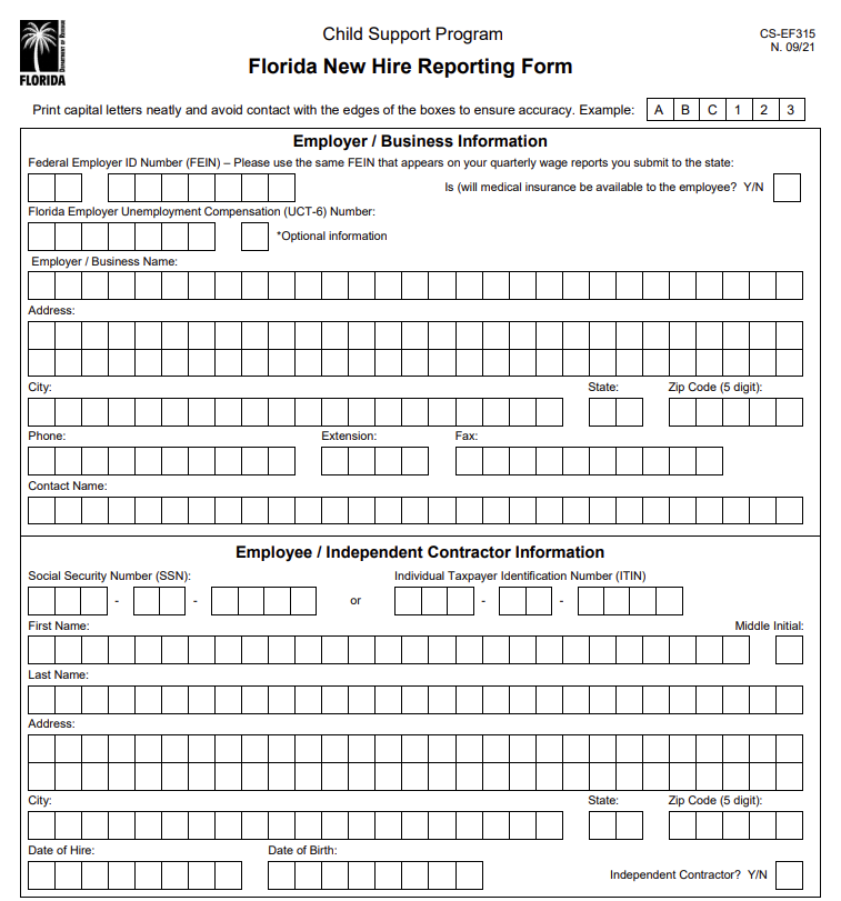 Florida New Hire Report